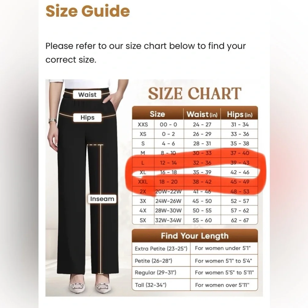 Glamorease Drape Pull On Pants Women's Size XL Regular Navy Straight Leg NWT - Picture 10 of 10